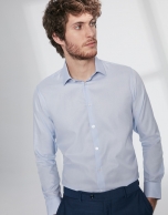 Light blue fake plain dress shirt