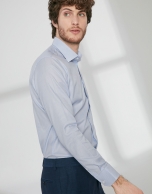 Light blue fake plain dress shirt