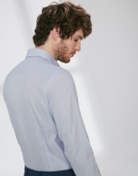 Light blue fake plain dress shirt