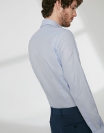 Light blue fake plain dress shirt