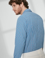 Blue checked sport shirt