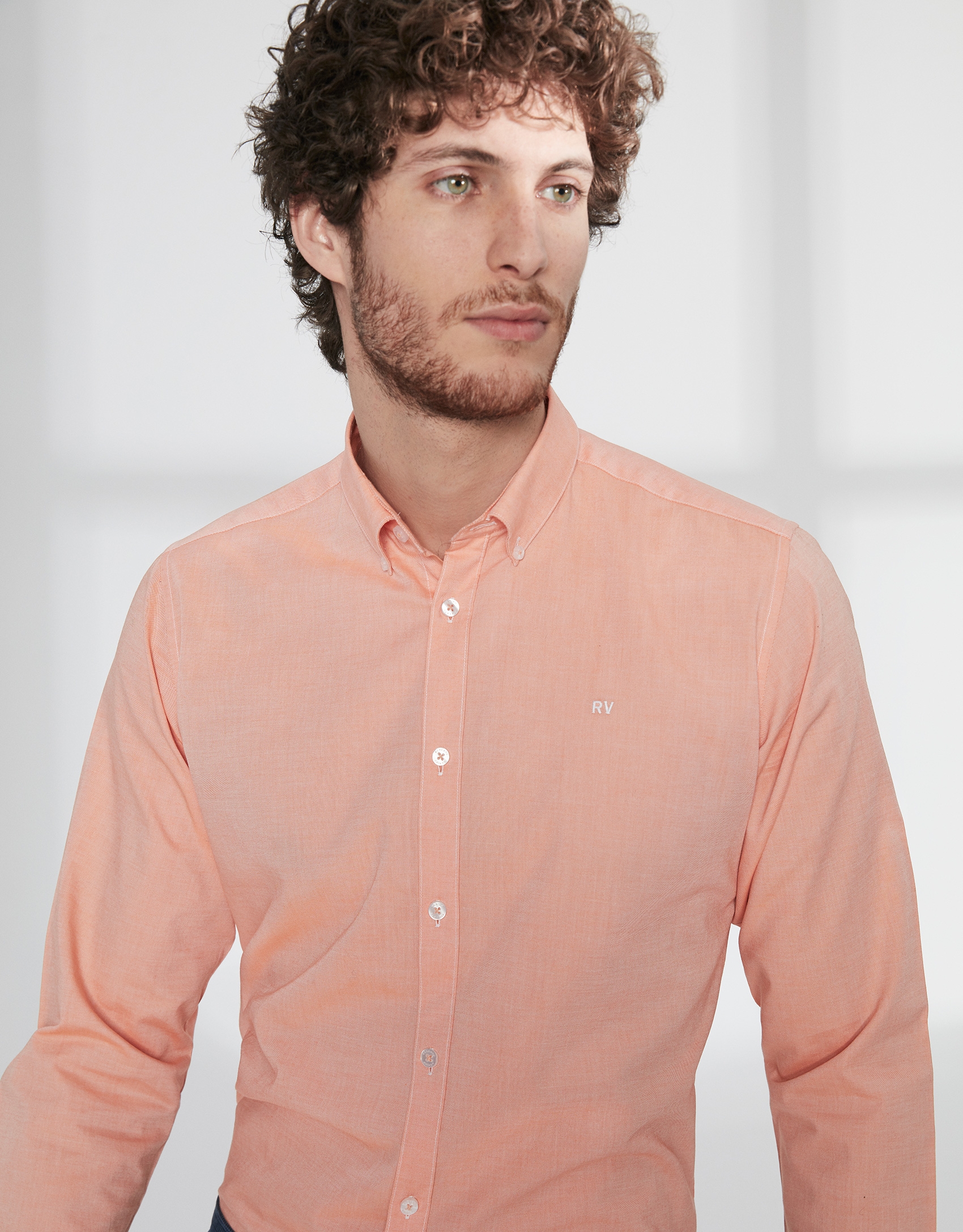 Camisa sport Oxford naranja