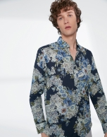 Camisa sport estampado floral azules/caquis