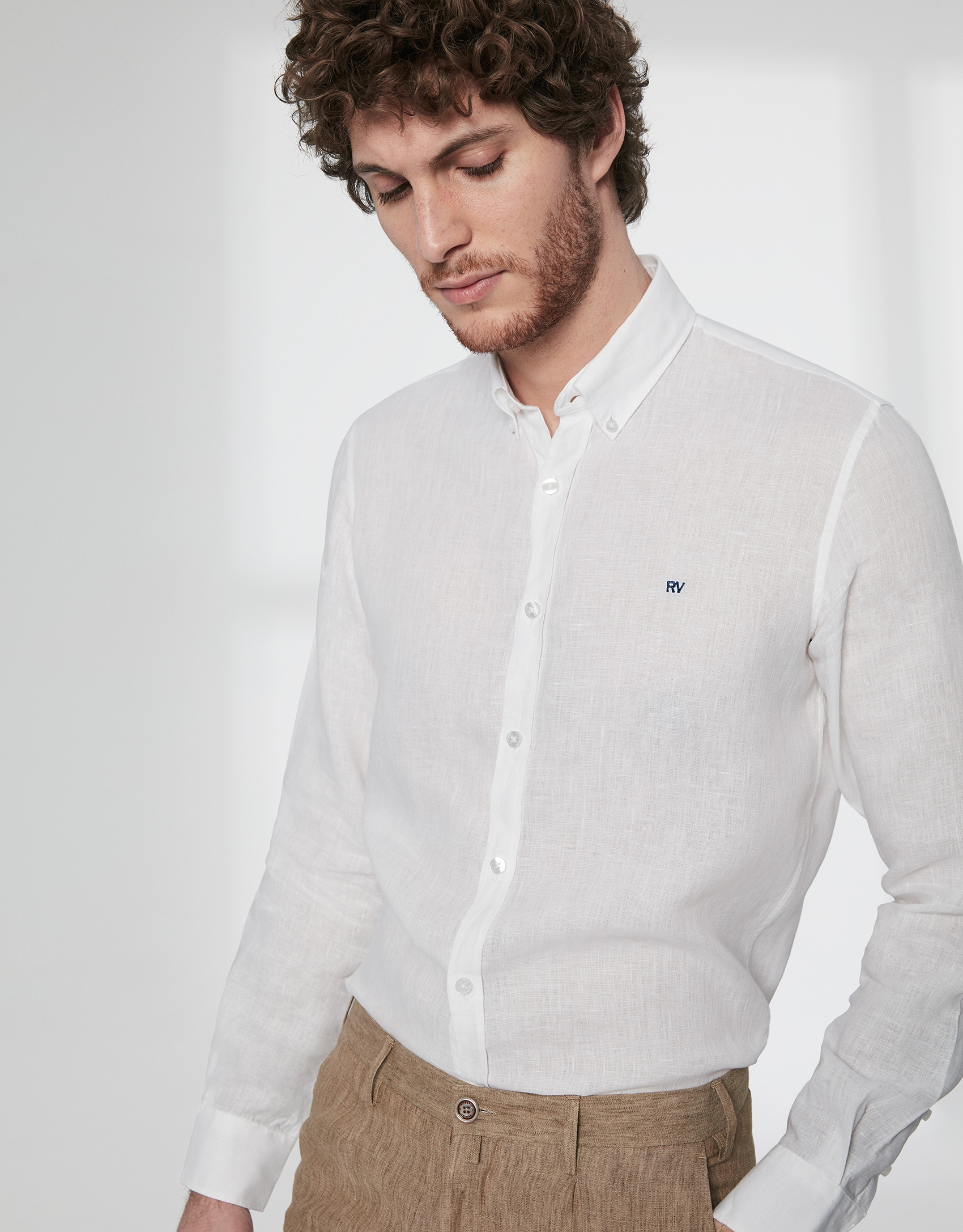 White linen sport shirt