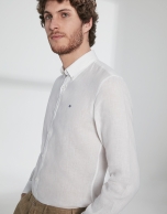 White linen sport shirt