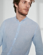 Light blue linen sport shirt