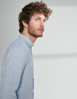 Light blue linen sport shirt