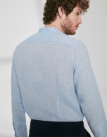 Light blue linen sport shirt