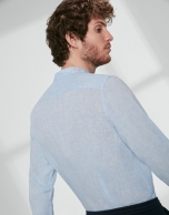 Light blue linen sport shirt