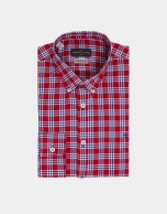 Camisa sport cuadros en rojo/azul