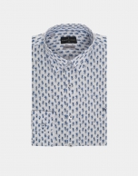 Blue pineapple print sport shirt