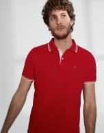 Red cotton pique polo