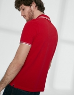 Red cotton pique polo