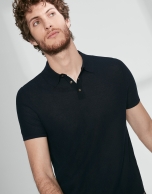 Navy blue cotton polo