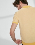 Yellow and white cotton polo