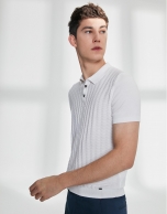 White structured high twist cotton polo