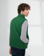 Blue and green tech fabric reversible vest