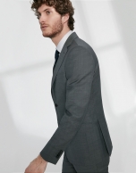 Gray structured virgin wool, regular fit suit