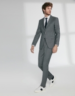 Gray structured virgin wool, regular fit suit