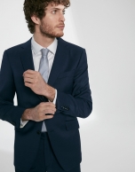 Navy blue, virgin wool, regular fit suit