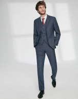 Indigo virgin wool, regular fit suit