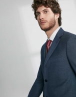 Indigo virgin wool, regular fit suit