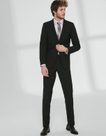 Traje slim fit lana negro