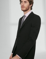 Black wool, slim fit suit