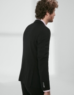 Traje slim fit lana negro