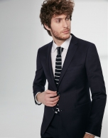 Navy blue wool twill, slim fit suit