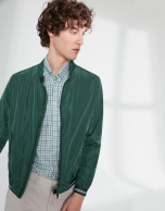 Green tech fabric bomber windbreaker