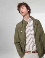 Khaki parka with four pockets