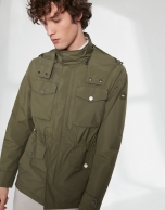 Khaki parka with four pockets