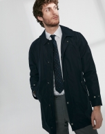 Navy blue tech fabric minimal parka