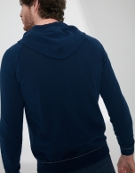 Dark blue cotton hooded jacket