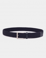 Navy blue braided elastic belt 