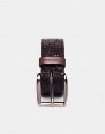 Brown embossed belt