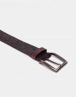 Brown embossed belt