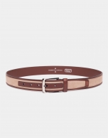 Combination sandy suede and brandy napa belt