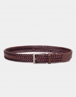 Brandy leather elastic belt