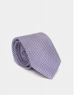 Blue and silver jacquard silk tie