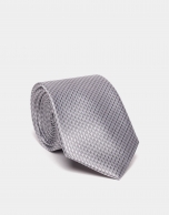 Grey and silver jacquard silk tie