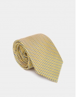 Two-color yellow and blue silk jacquard tie