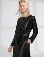 Black goatskin suede frock coat 