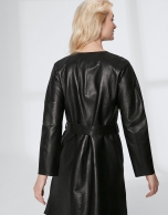 Black goatskin suede frock coat 