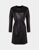 Black goatskin suede frock coat 