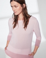 Pastel pink knit and lurex sweater