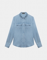 Blue men's jean shirt