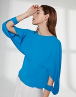 Blue top with superimposed cape