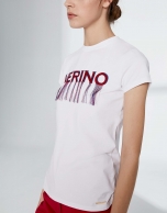 White top with Verino logo and fringe